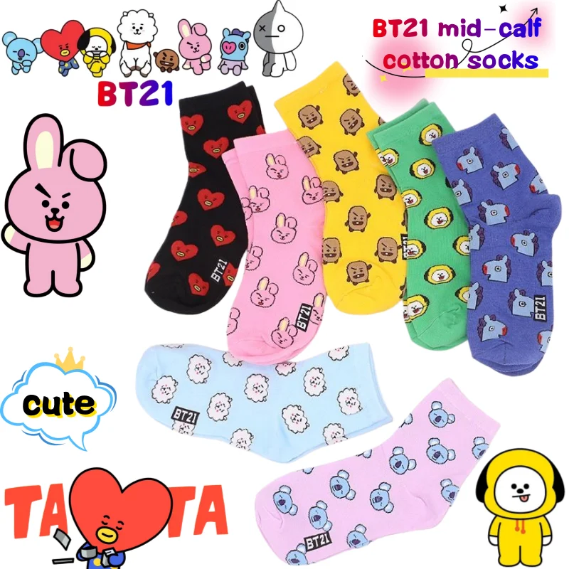 Anime Cosplay Couple - Meias de cano médio BT21 Koya
