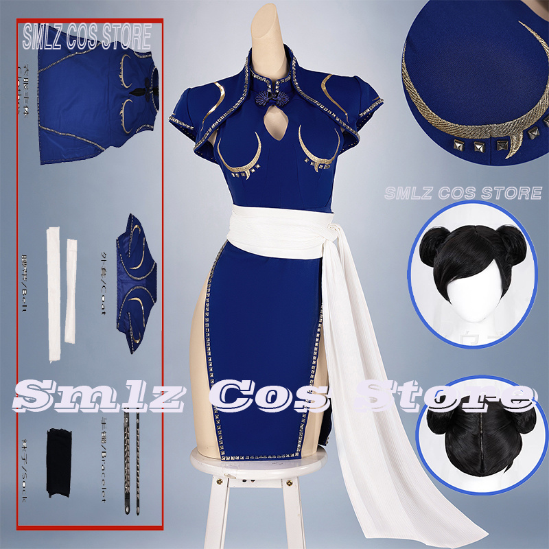 Anime Cosplay Ladies - Fantasia de Cosplay da Chun-Li Azul,